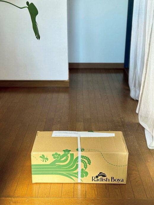 宅配食材が入った段ボール