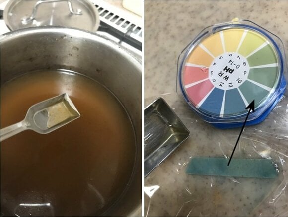 高いアルカリの力で油汚れを分解します