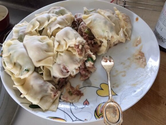 くっついてしまったギョーザ