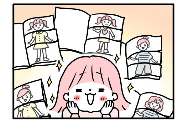 おしゃれ本にうっとりの子ども
