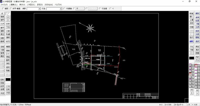 申請書に作成した建物予定配置図