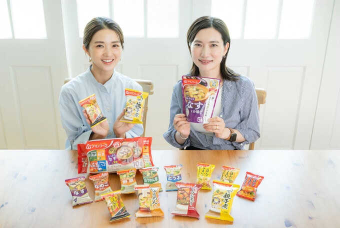 明賀さん、緒方さんとアマノフーズ商品