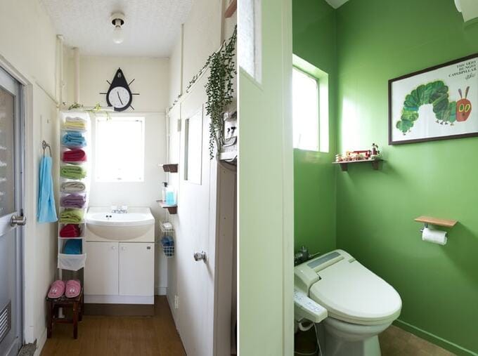 油性塗料で塗装したトイレ