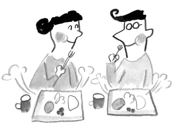 料理が冷めないようにオーブンの余熱で皿を温める