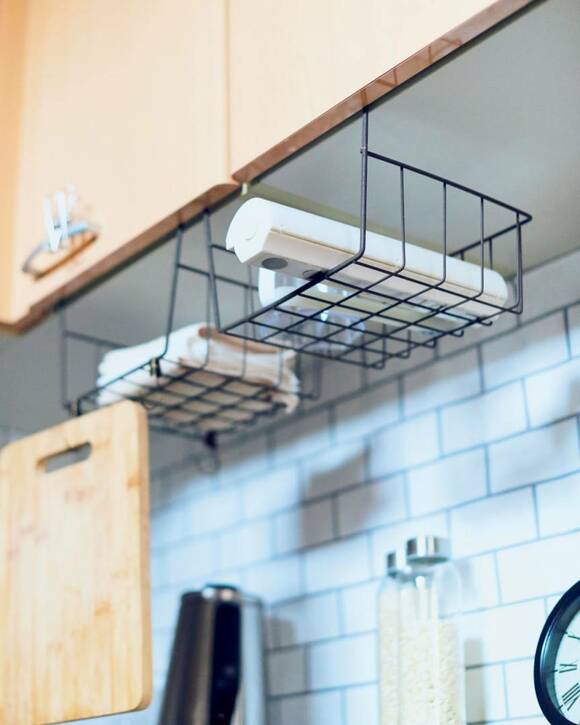 ワイヤラックにラップなど