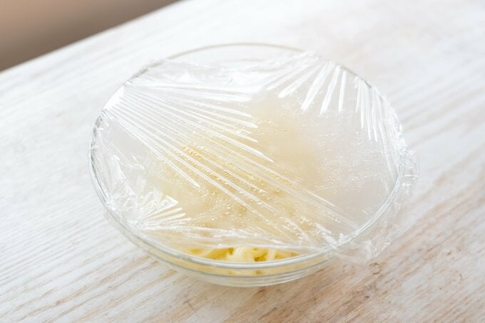 うどんをチンする