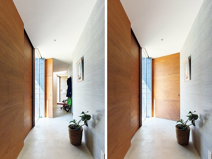 来客時などには引き戸を閉めてパブリックな空間に