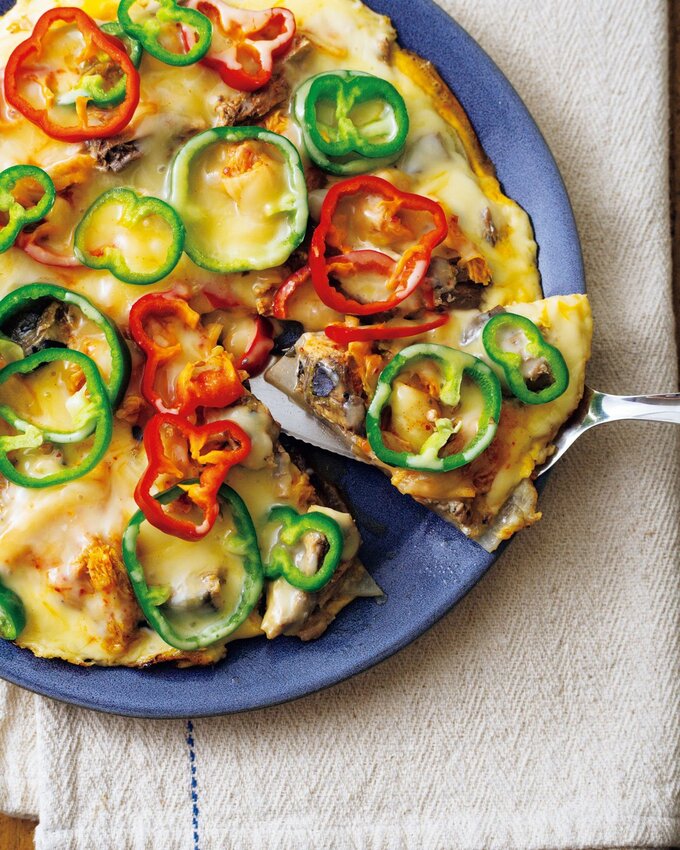 サバとキムチの大根ピザ