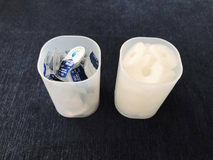 小分けにしてから容量にあったボックスへ