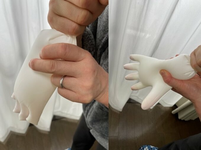 空気を入れた白手袋