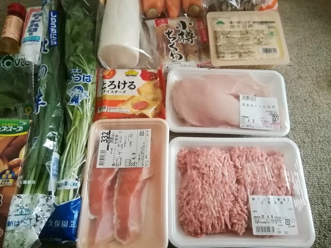 1週目のセットの買物