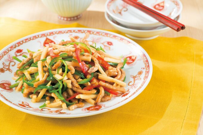 産直豚肉のチンジャオロースセット