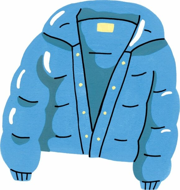 イラスト青のダウン