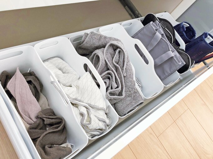 タオルはたたまず収納