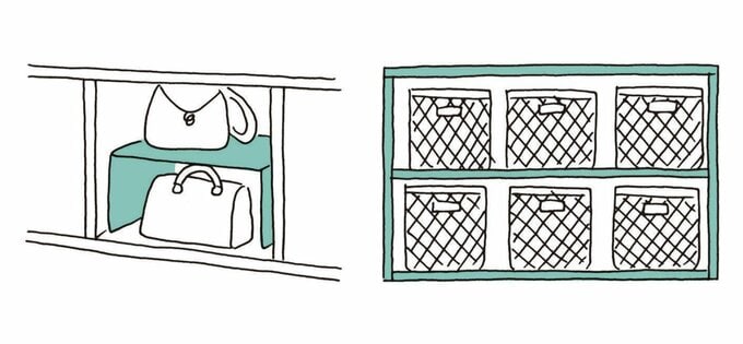 棚を仕切って収納