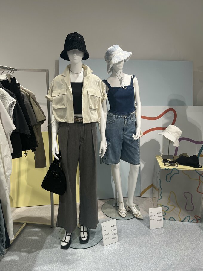 ナローストラップフラットサンダルとナローストラップヒールサンダルを使ったコーディネート