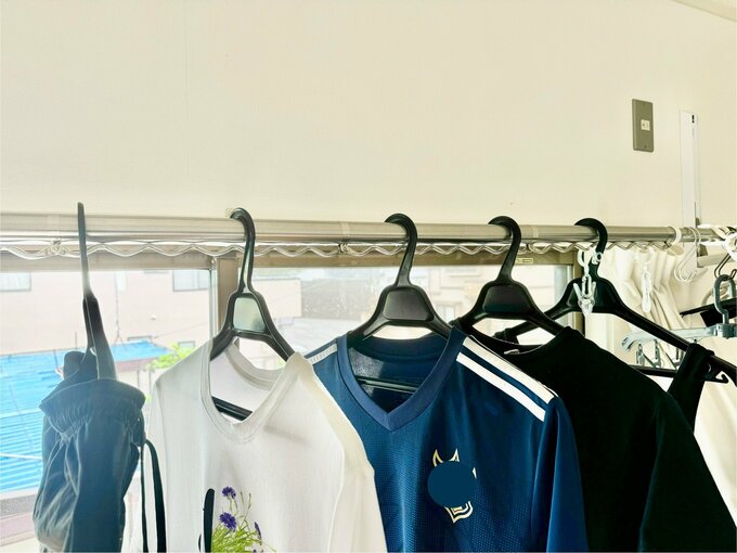 部屋干しは間隔をあける