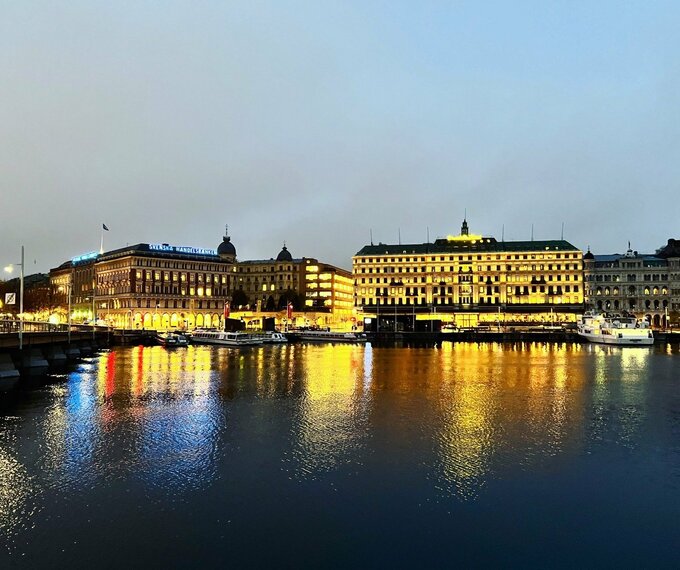 明け方のストックホルムの街並み