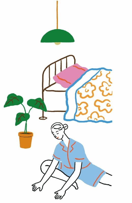 ストレッチをする女性のイラスト