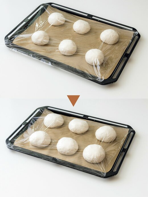 パン生地の発酵の様子