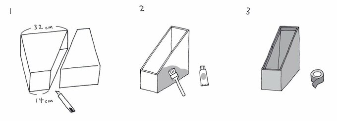 ビール箱でファイルボックスのつくり方