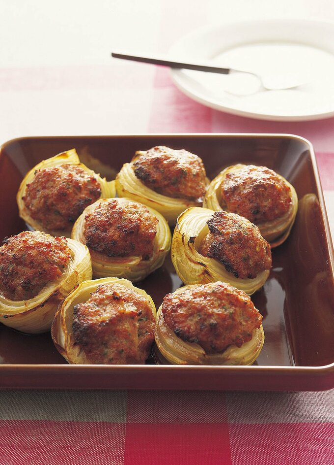 タマネギの肉詰めオーブン焼き