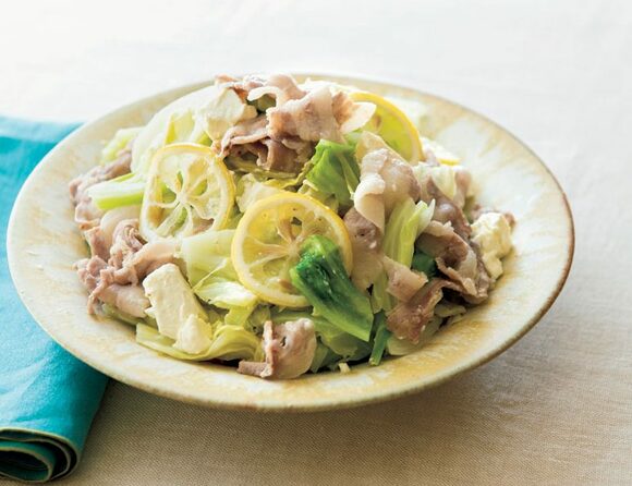 豚バラとキャベツのクリームチーズ蒸し