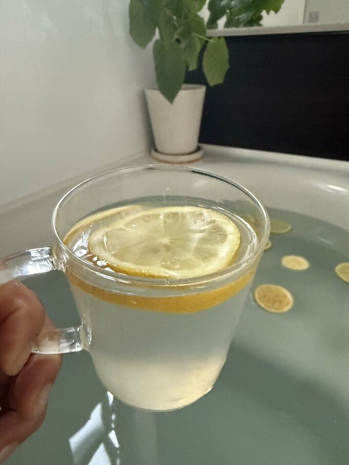 お風呂でレモン水