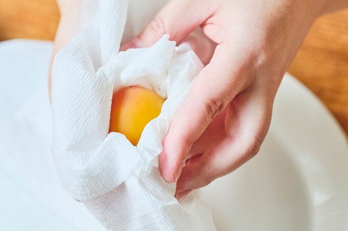 水気をふき取る