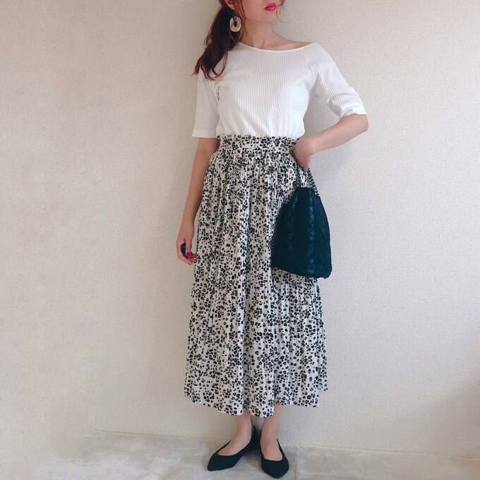 レオパードスカートコーデ