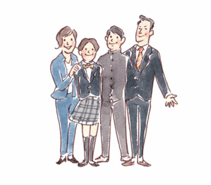 4人家族のイラスト