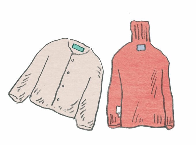 カーディガンとセーター