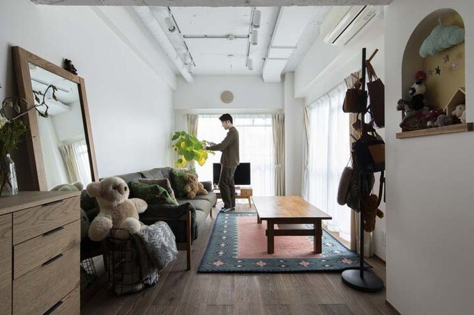 LDKの足場板を使ったフローリング