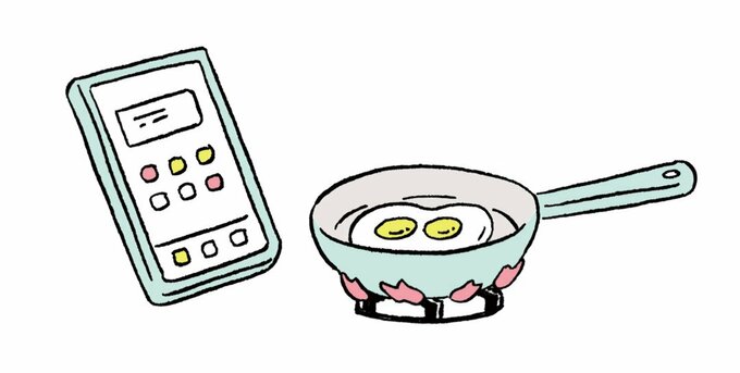 イラストフライパン