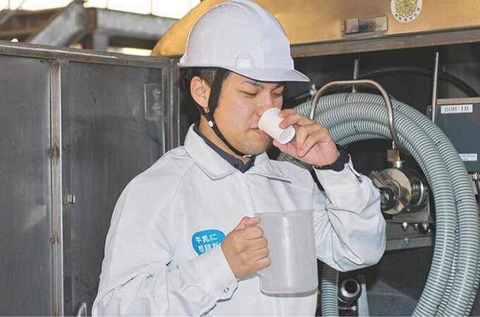安全が確認されたものだけが、乳業メーカーの工場まで運ばれます
