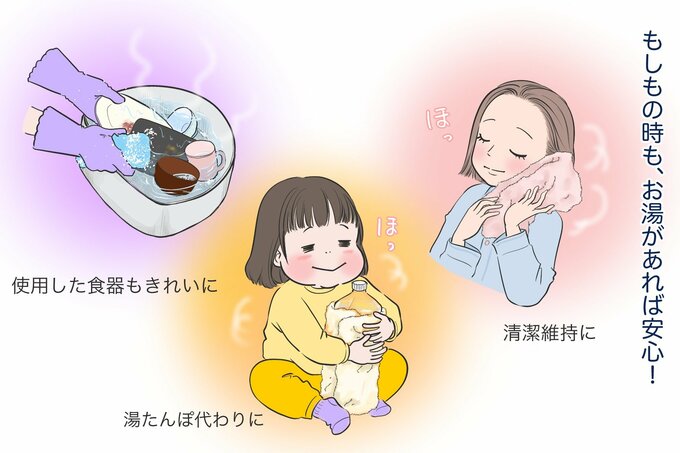 そなえ貯湯の利用イメージのイラスト