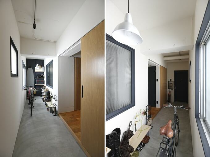 奥行きのある広々土間