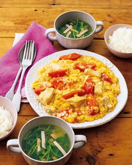 カジキとトマトの卵炒め。ふわとろ食感でやさしい味わいの中華