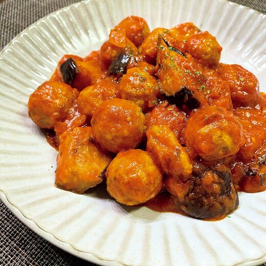 肉だんごとナスのトマト煮