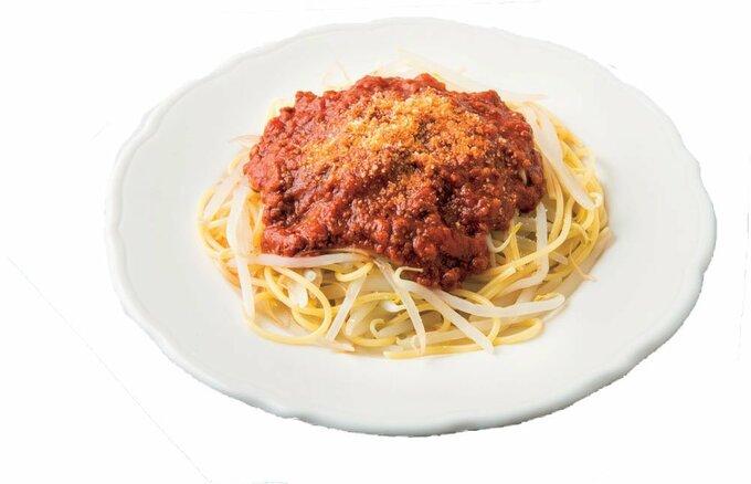モヤシのミートソースパスタ