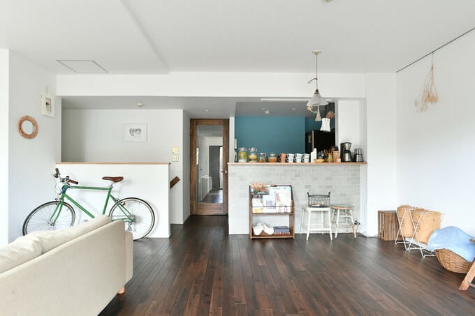 自転車も置けるLDK