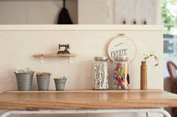 ミニデスクの上の小物