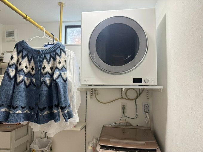 ランドリールームに導入したガス衣類乾燥機