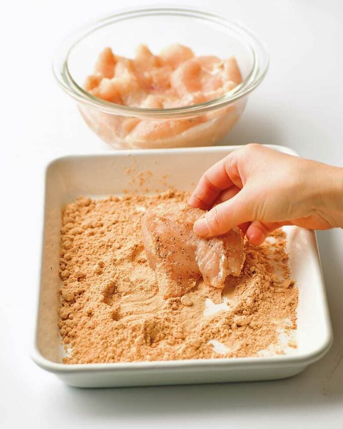 バットにきな粉とチキン