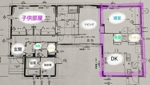 キッチンと寝室が近い、朝のルーティーンが快適な間取り。洗面とトイレの場所もGOOD