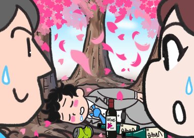 ＜間違い探し＞お花見のつもりがベロベロに…2つの絵から見つける5つの間違い