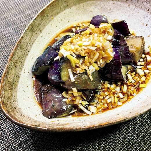 揚げナスの油淋鶏