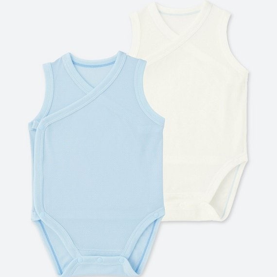 エアリズムメッシュインナーボディ ノースリーブ 前開き 2枚組