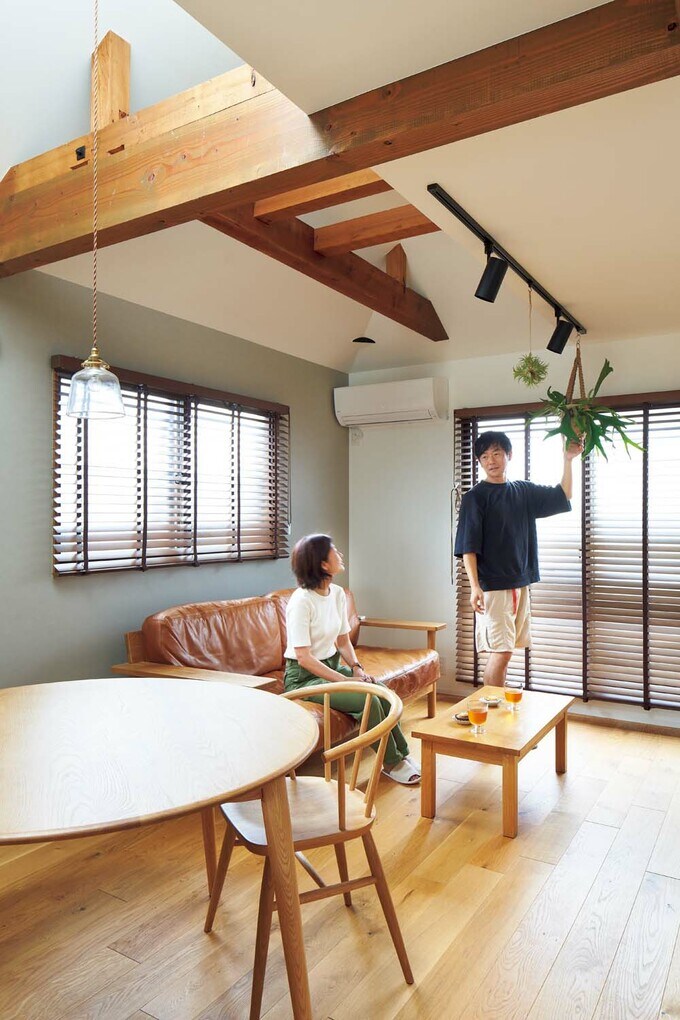 LDKの天井は梁を現しに