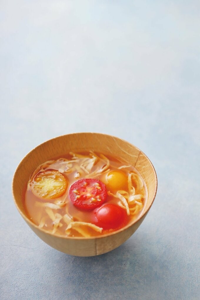 切り干し大根とミニトマトの美腸みそ汁